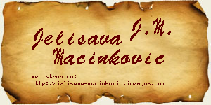Jelisava Mačinković vizit kartica